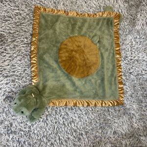 My Banky Moseley Turtle Plush Lovey Security Blanket Green Brown Satin Trim